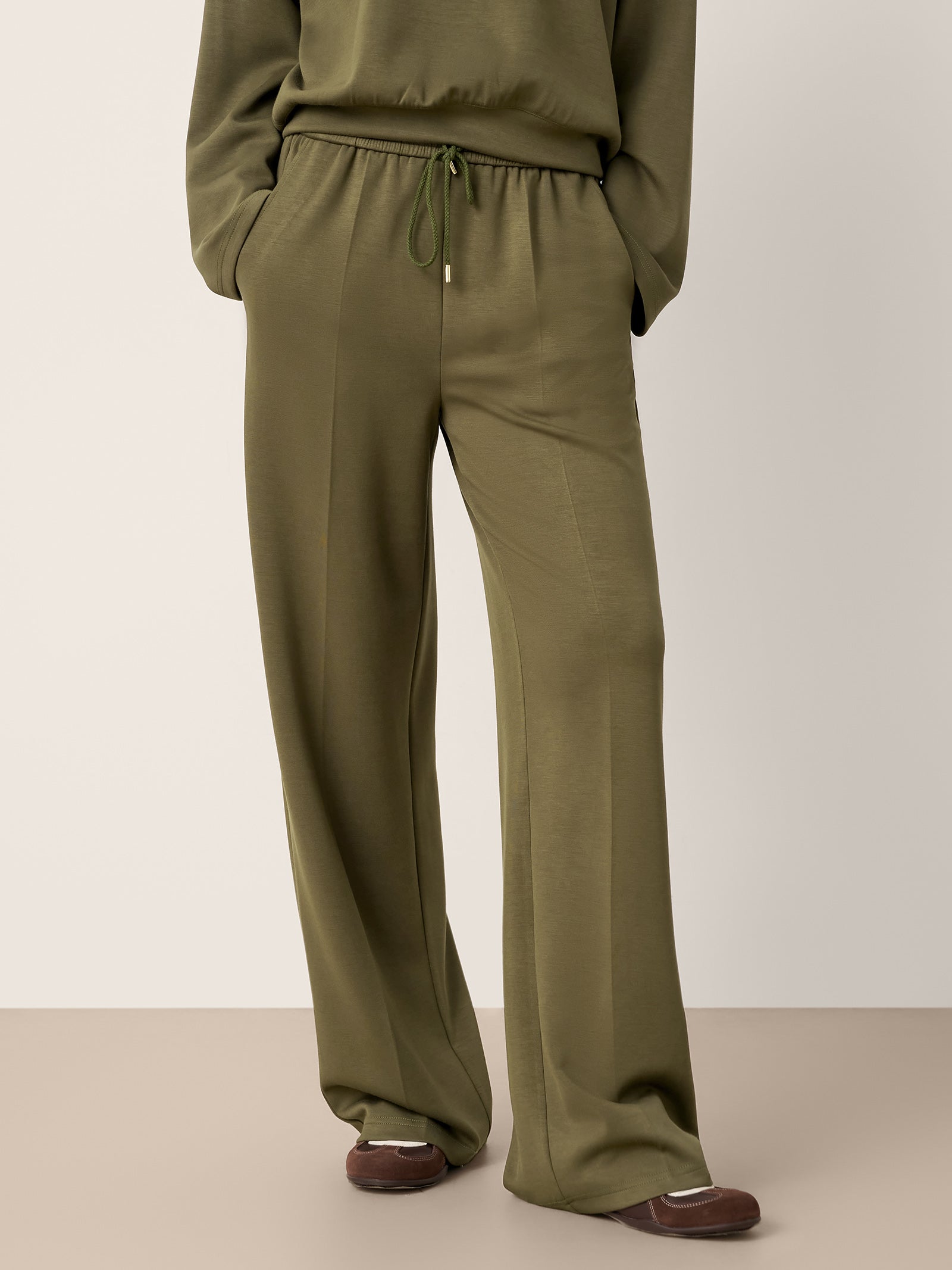Cotton Drawstring Wide Leg Pants CHELSEA