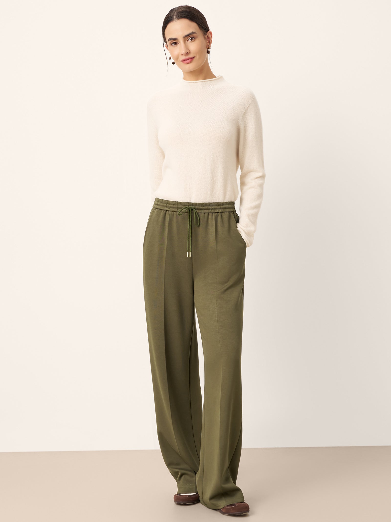 Cotton Drawstring Wide Leg Pants CHELSEA