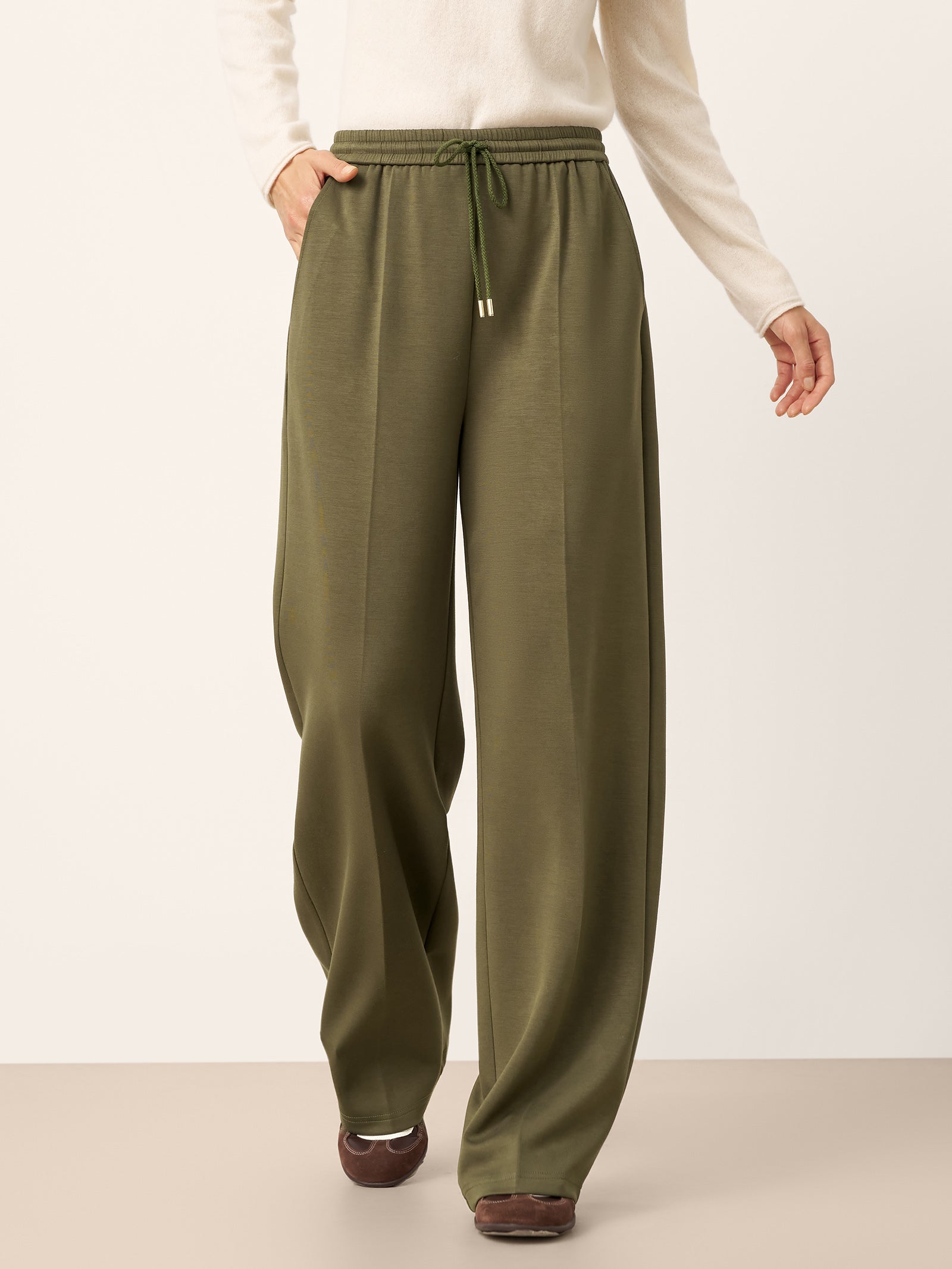 Cotton Drawstring Wide Leg Pants CHELSEA