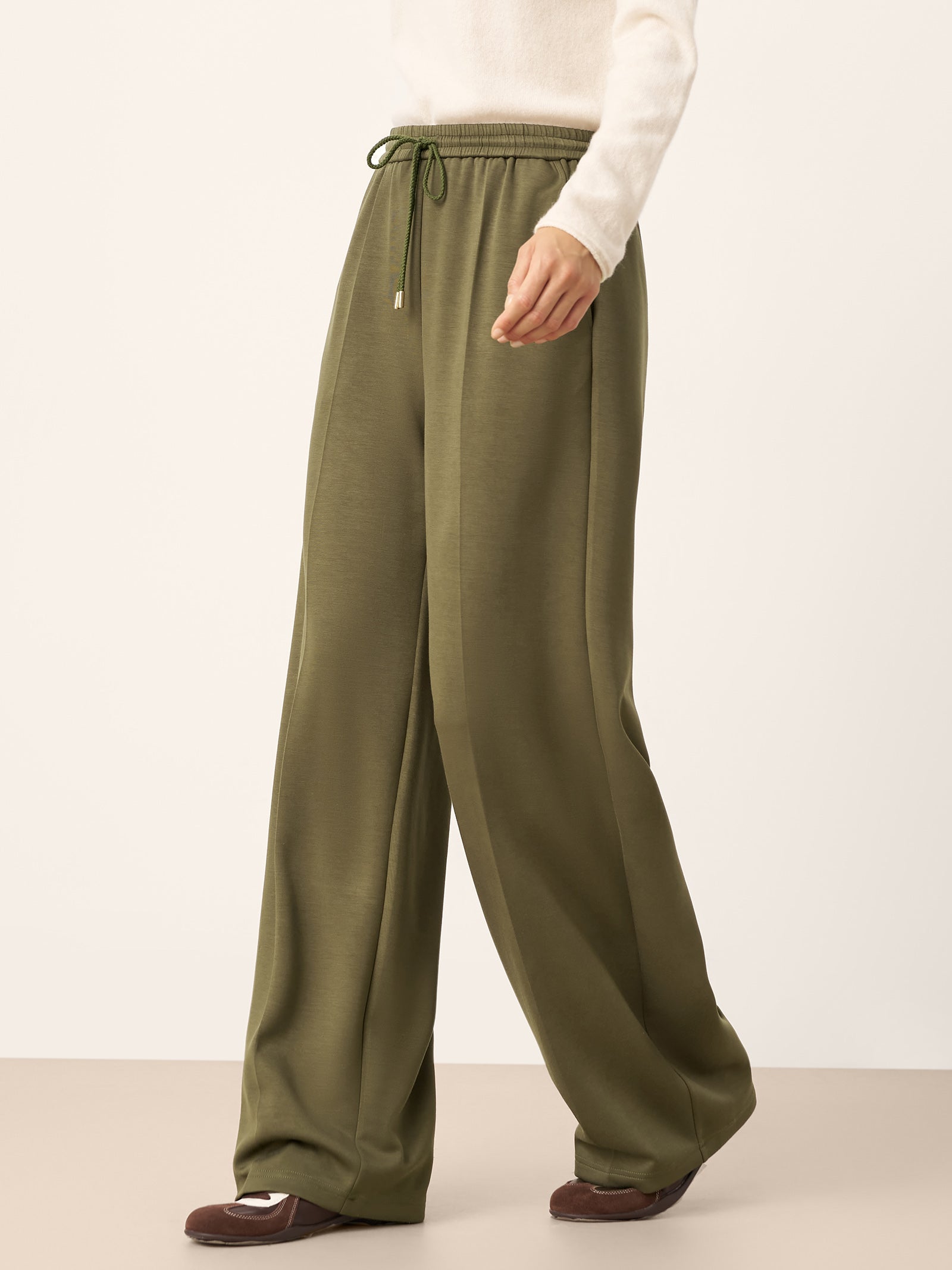 Cotton Drawstring Wide Leg Pants CHELSEA