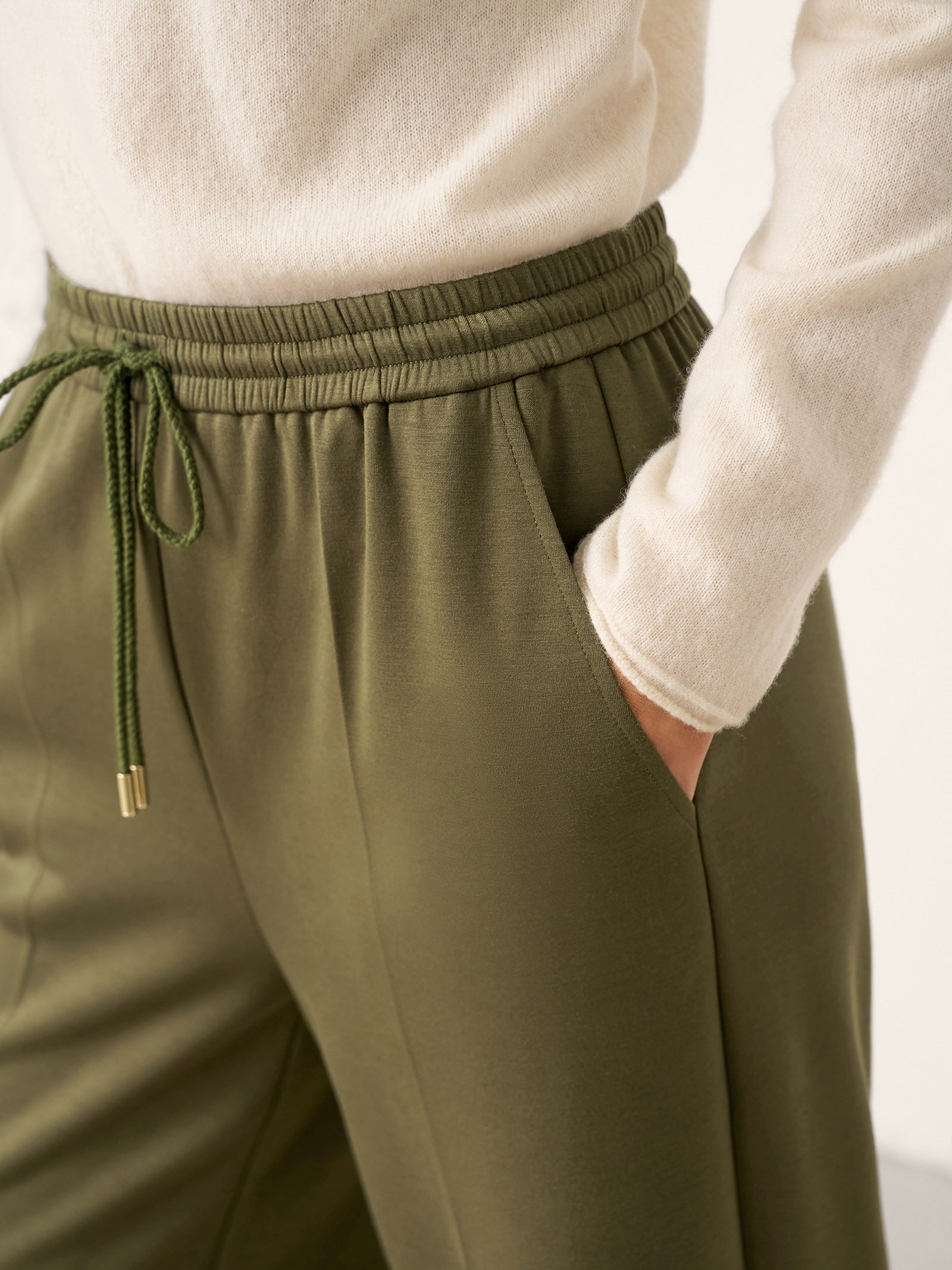 Cotton Drawstring Wide Leg Pants CHELSEA