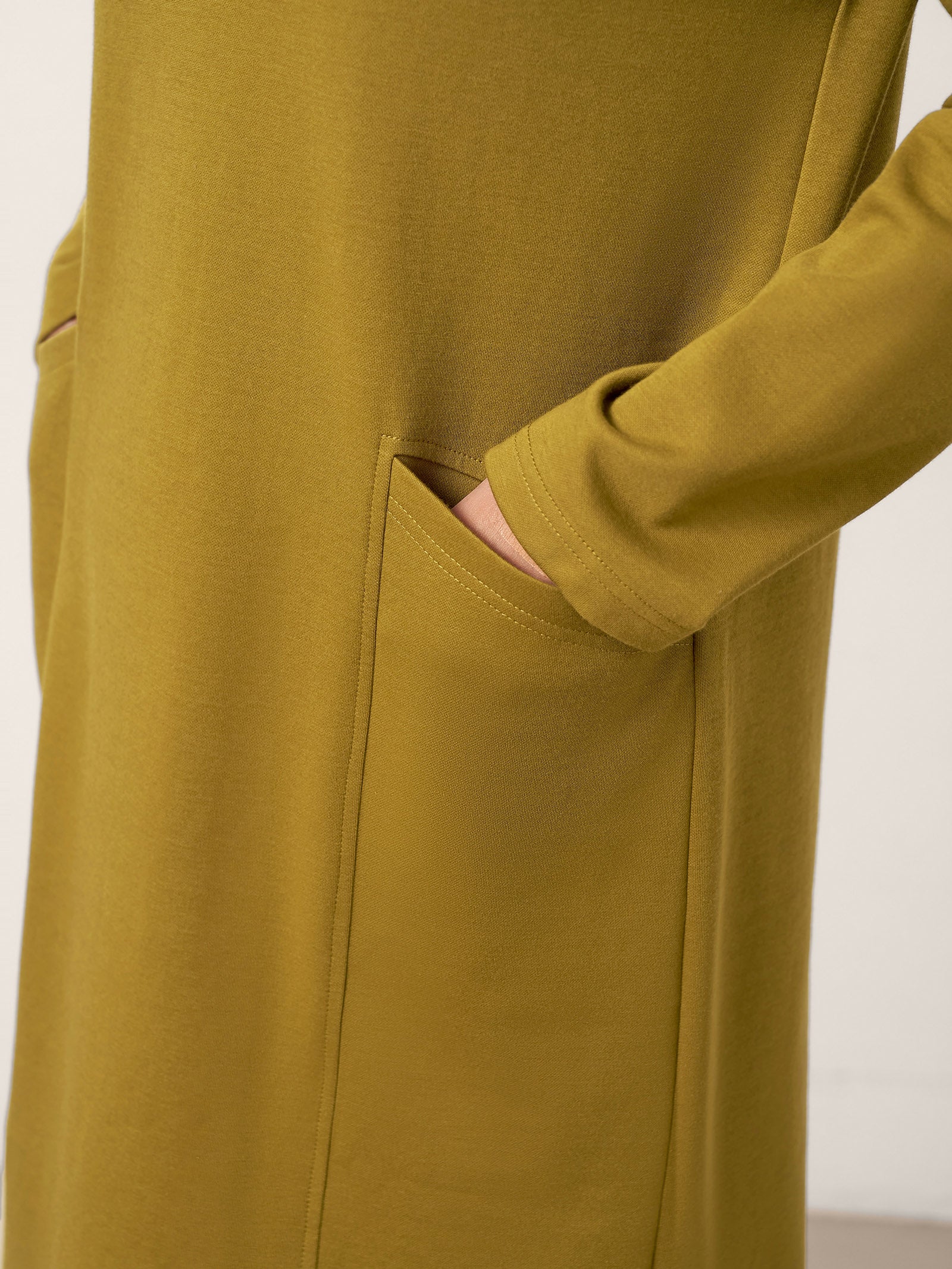 Cotton Overlap Collar Midi Dress ALANI