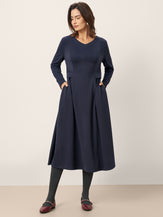 Pleated Waist Midi Dress BEATRICE by LINTICO for women