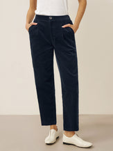 Cotton Elastic Waist Tapered Pants NIKKI by LINTICO for women