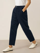 Cotton Elastic Waist Tapered Pants NIKKI by LINTICO for women
