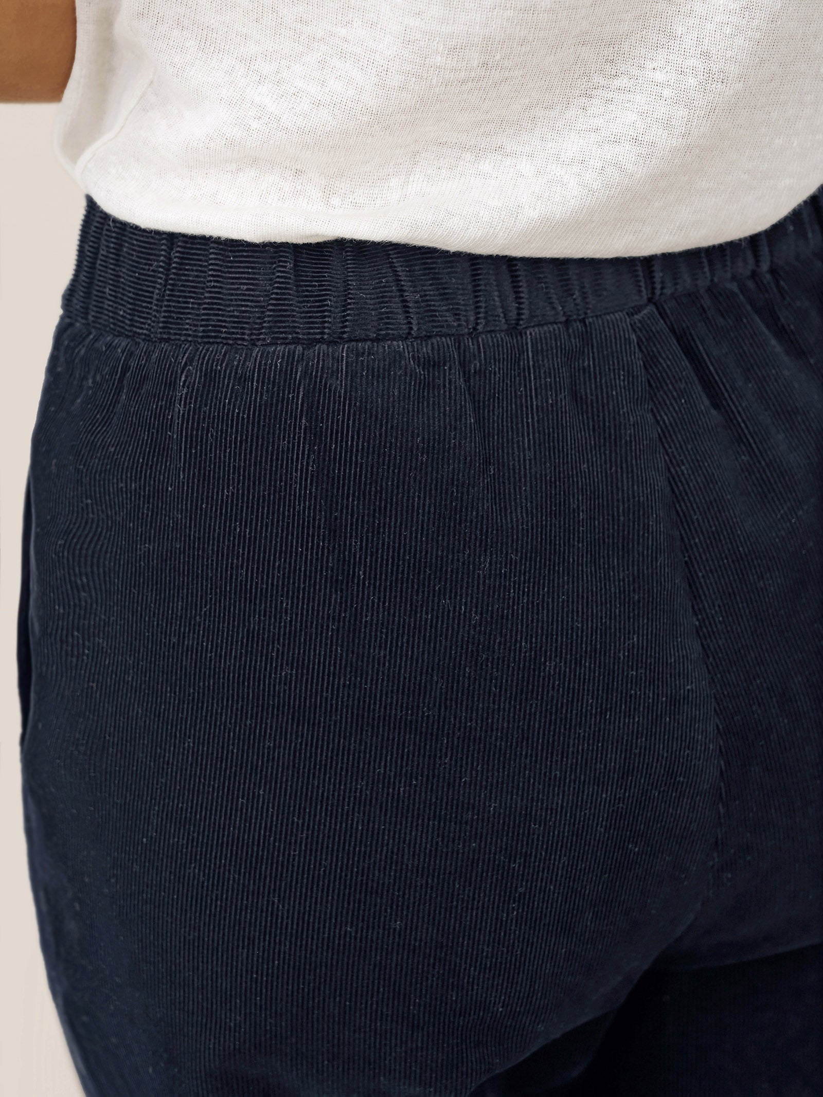 Cotton Elastic Waist Tapered Pants NIKKI by LINTICO for women
