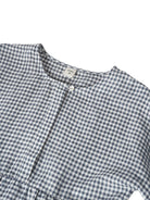 Linen Checked Long-Sleeved Top - TOPS-Linen Blouses