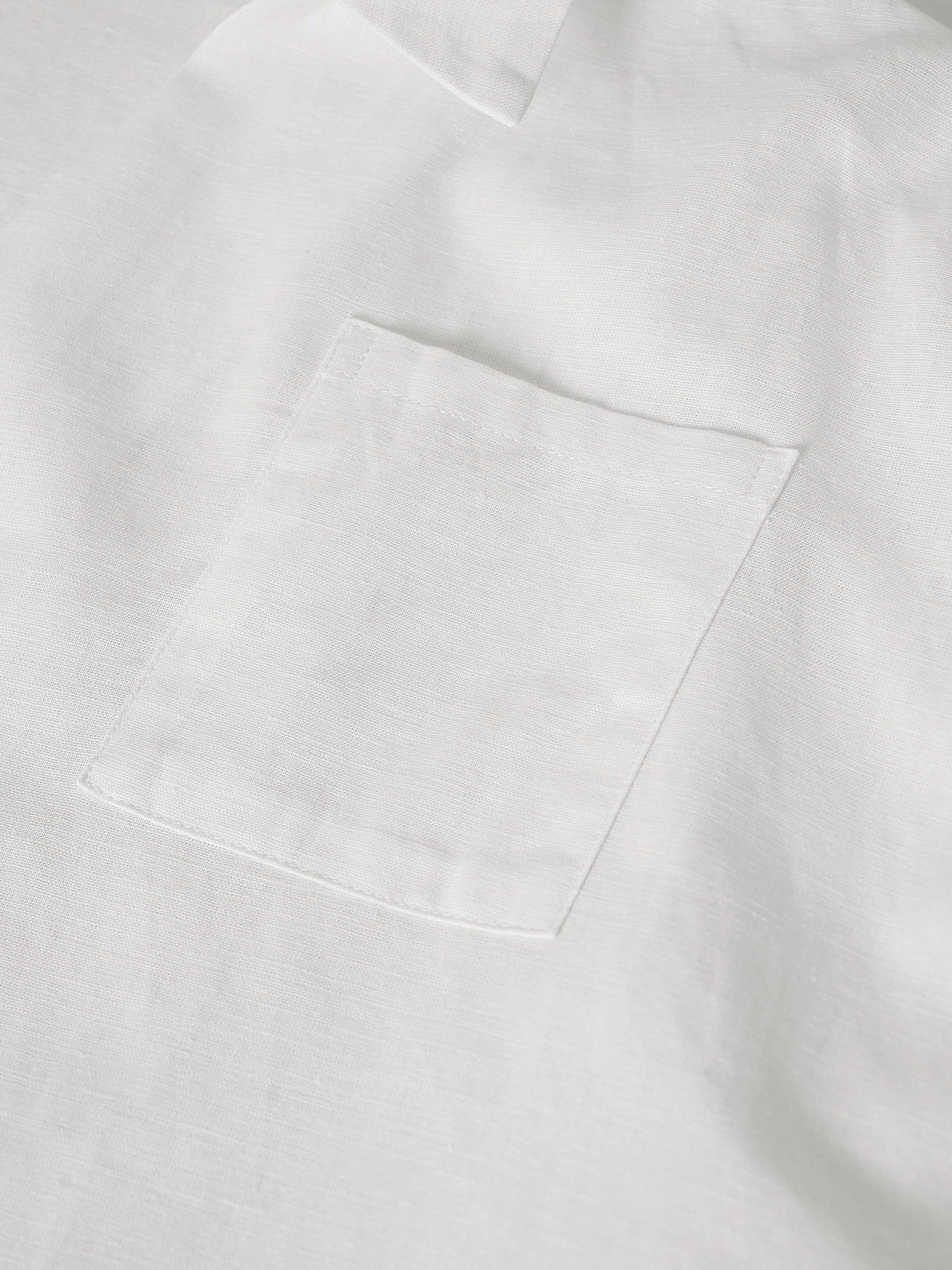 Linen Oversized Fit Pocket Shirt ELOWEN - TOPS-Linen Blouses