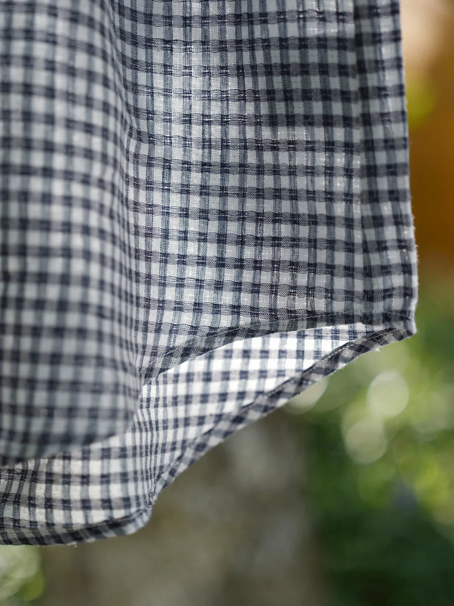 Textured striped linen top