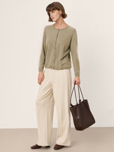 100% Extra-Fine Merino Wool Buttoned Knit Cardigan CAYLA by LINTICO for women