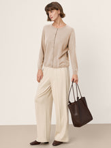 100% Extra-Fine Merino Wool Buttoned Knit Cardigan CAYLA by LINTICO for women