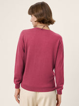 100% Extra-Fine Merino Wool Essential Crew Neck Knit Sweater BRIDGET by LINTICO for women