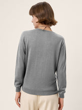 100% Extra-Fine Merino Wool Essential Crew Neck Knit Sweater BRIDGET by LINTICO for women