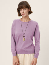100% Extra-Fine Merino Wool Essential Crew Neck Knit Sweater BRIDGET by LINTICO for women