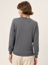 100% Extra-Fine Merino Wool Essential Crew Neck Knit Sweater BRIDGET by LINTICO for women