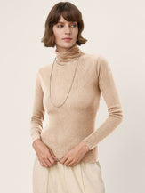 100% Extra-Fine Merino Wool Turtleneck Knit Sweater JOLENE by LINTICO for women