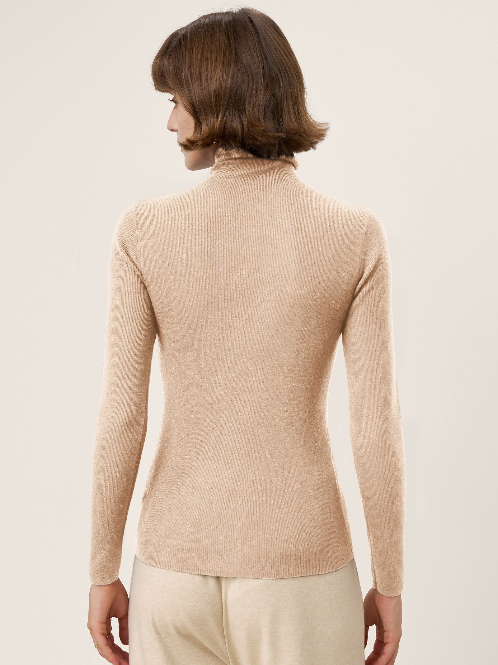 100% Extra-Fine Merino Wool Turtleneck Knit Sweater JOLENE by LINTICO for women