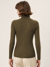 100% Extra-Fine Merino Wool Turtleneck Knit Sweater JOLENE by LINTICO for women