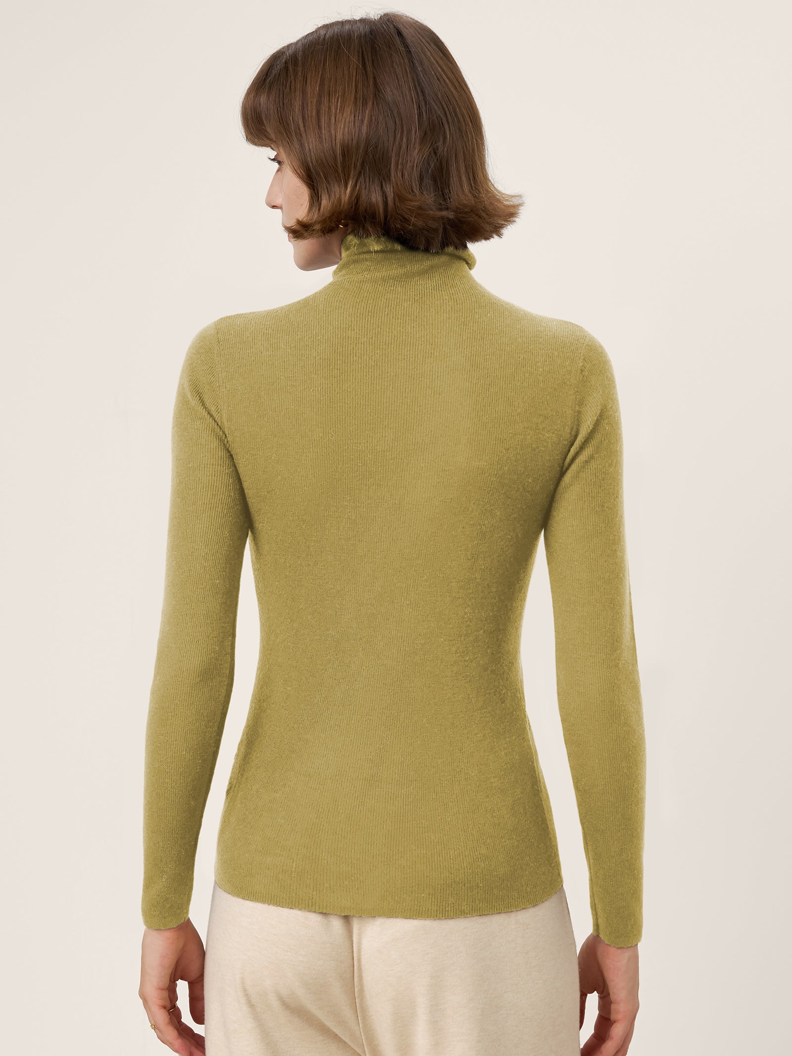 100% Extra-Fine Merino Wool Turtleneck Knit Sweater JOLENE by LINTICO for women
