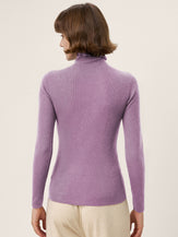 100% Extra-Fine Merino Wool Turtleneck Knit Sweater JOLENE by LINTICO for women
