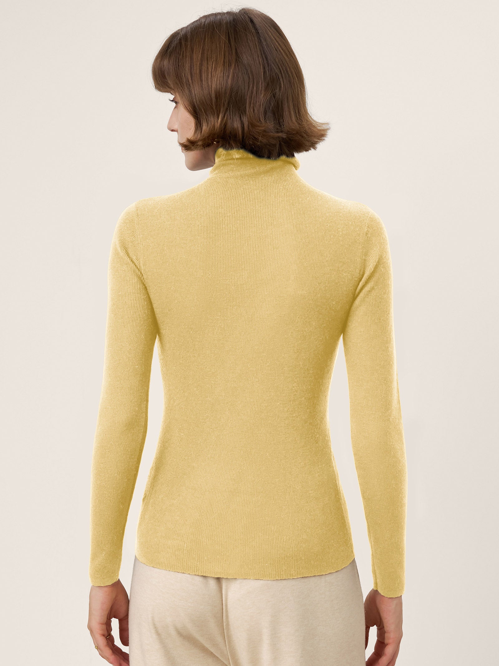 100% Extra-Fine Merino Wool Turtleneck Knit Sweater JOLENE by LINTICO for women