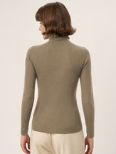 100% Extra-Fine Merino Wool Turtleneck Knit Sweater JOLENE by LINTICO for women