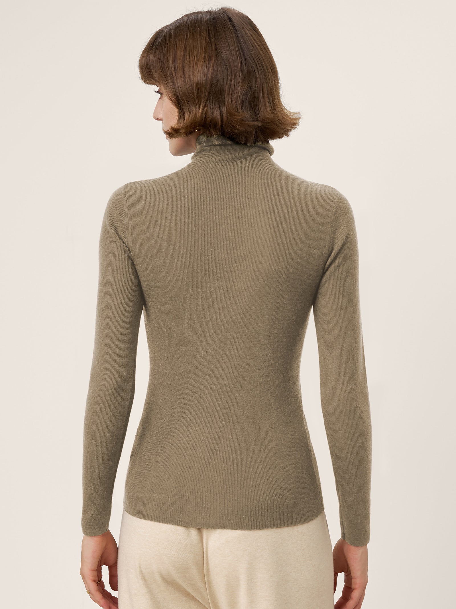 100% Extra-Fine Merino Wool Turtleneck Knit Sweater JOLENE by LINTICO for women