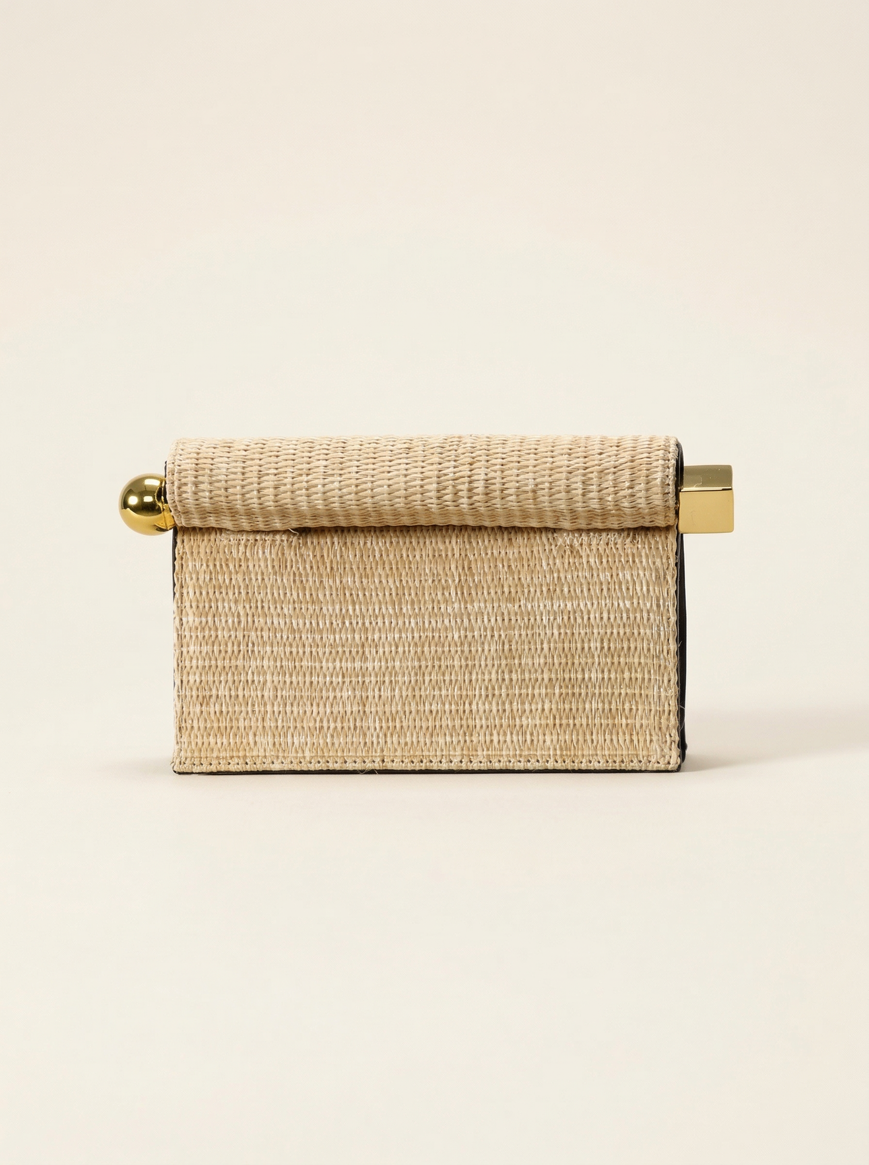 Elegant Woven Straw Foldover Clutch Evening Handbag Special Occassion