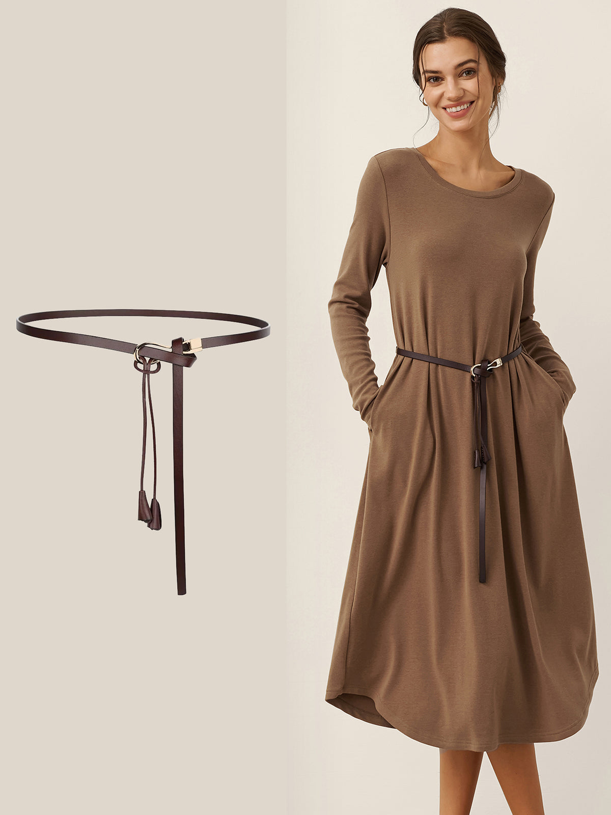 Recycled Leather Belt Versatile Styling Dress Blazer VIVETTE