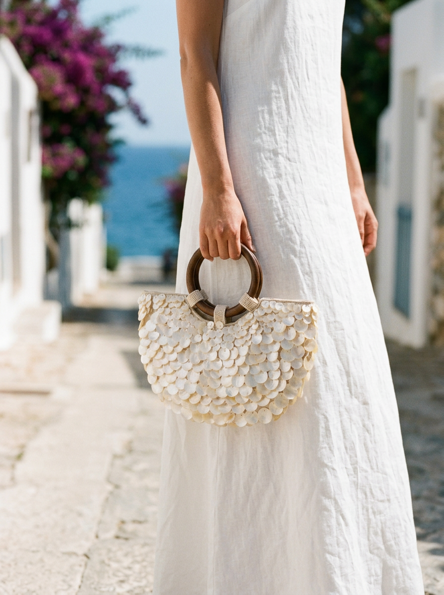 Handmade shell handbag