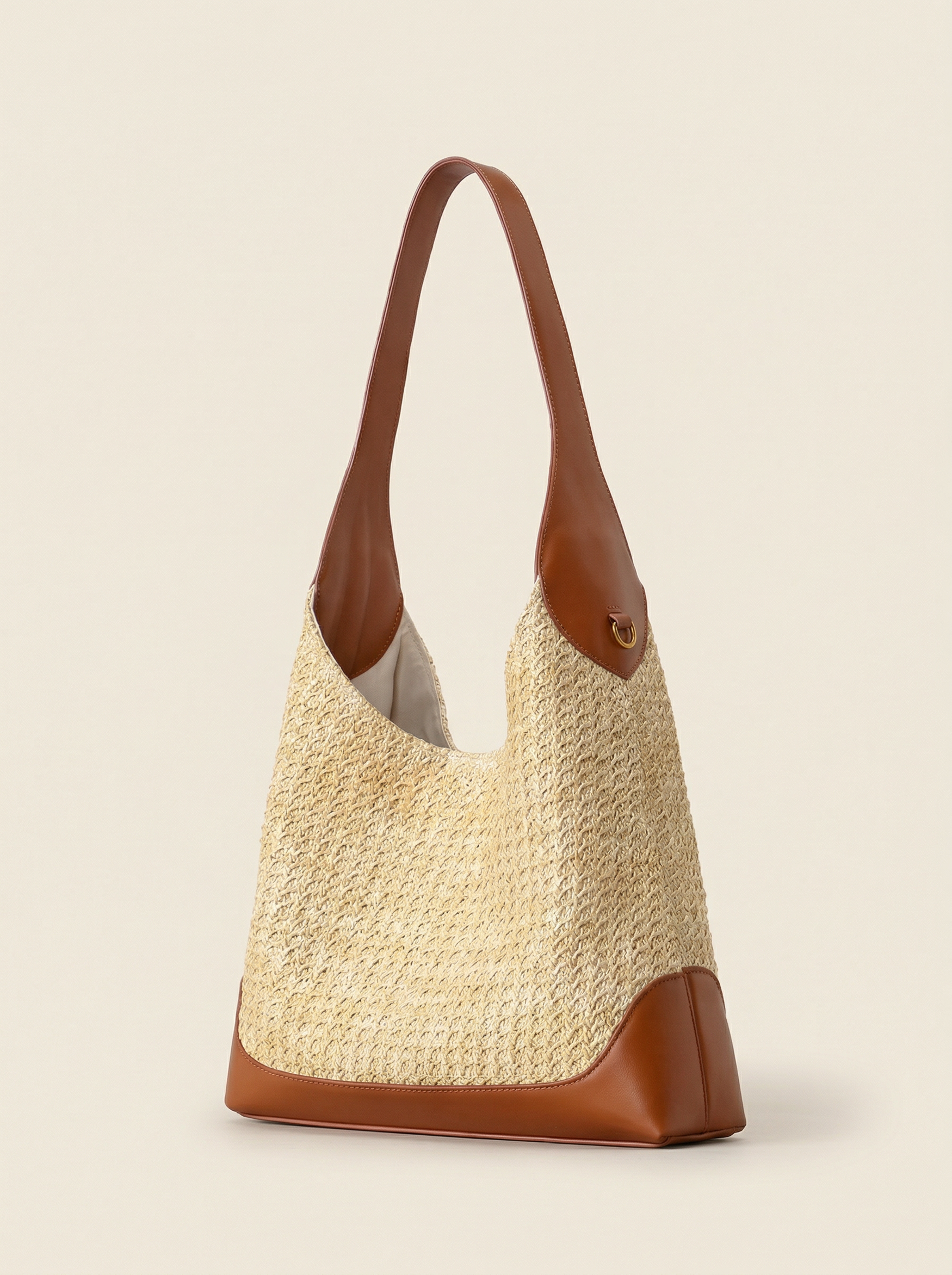 Artisanal Handwoven Colorblock Bucket Bag for Effortless Coastal Style by LINTICO for women