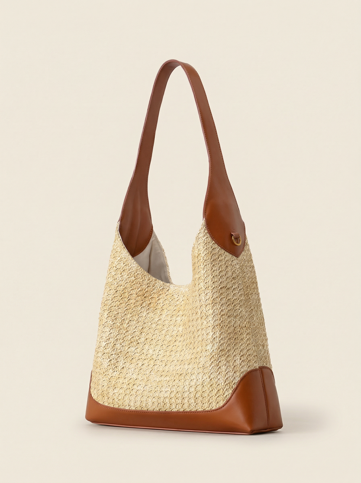 Artisanal Handwoven Colorblock Bucket Bag Effortless Coastal Style