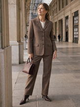 Wool Striped Notched Lapel Suit Blazer DAPHNE by LINTICO