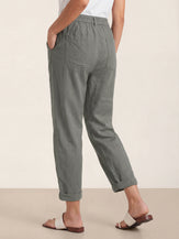 Linen Simple Button Fly Trousers HEIDI by LINTICO for women