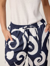 Linen Abstract-Print Straight-Leg Pants ORLA by LINTICO for women