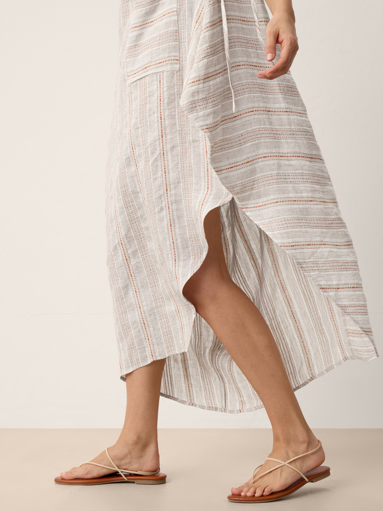 Linen Asymmetric Drawstring Maxi Dress NADIA Linen Asymmetric Drawstring Maxi Dress NADIA