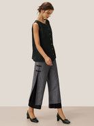 Linen Double Layer Handmade Capri Pants STELLA by LINTICO for women