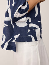 Linen Layered Asymmetric Top NOREEN by LINTICO for women