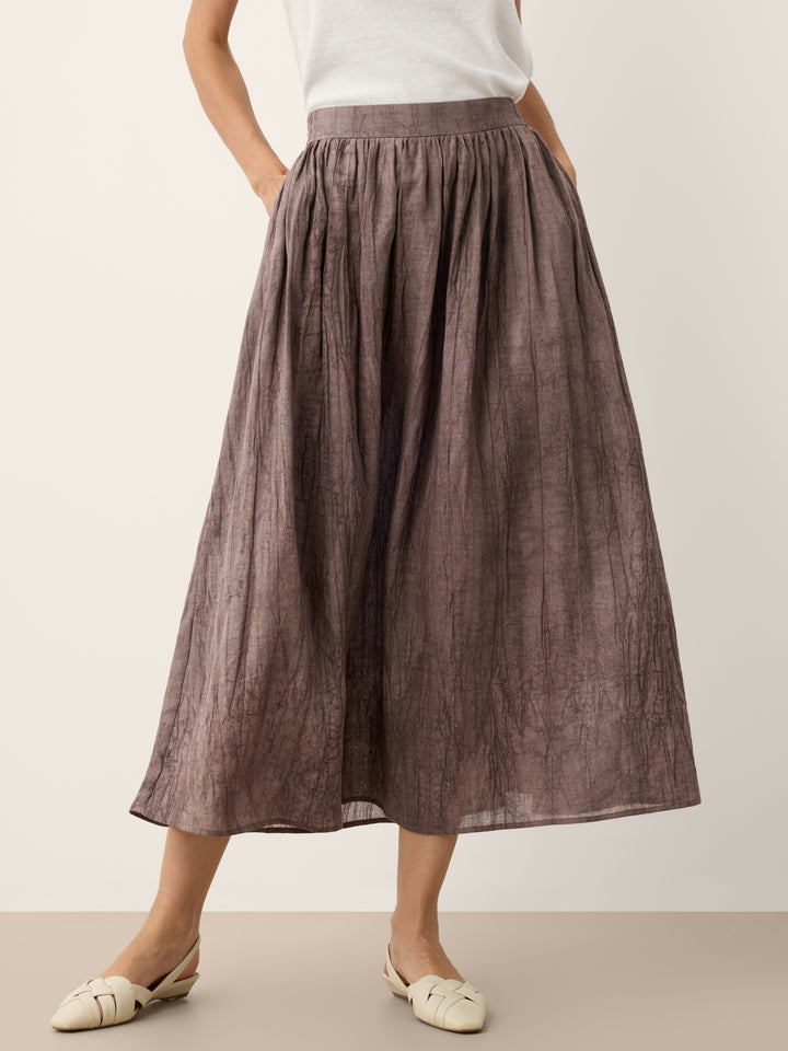 Lyocell Textured Pleated Waist Skirt ROSAMUND