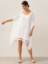 Linen V-Neck Cover-Up and Slip Dress Set CASS by LINTICO for women