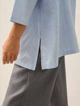 Linen White Boat Neck Oversized Top AVA by LINTICO for women