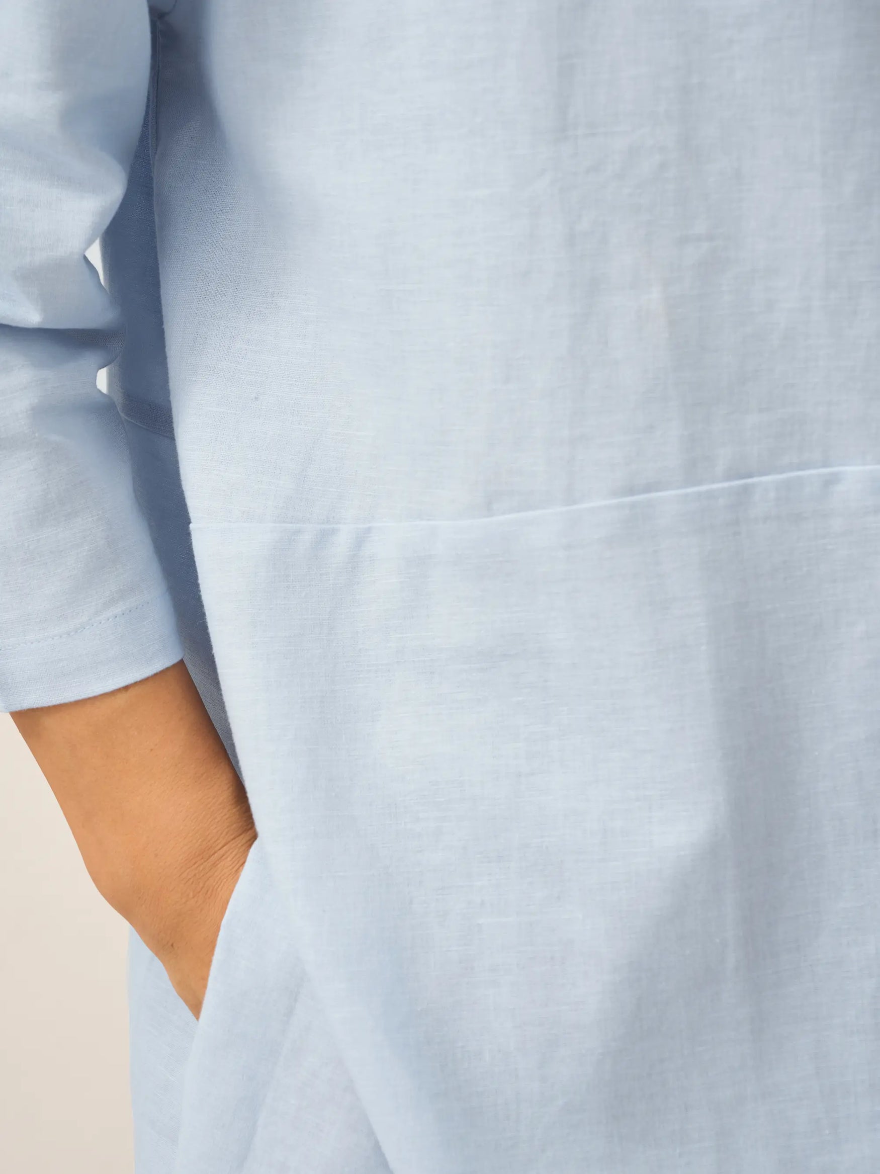 Linen White Boat Neck Oversized Top AVA by LINTICO for women