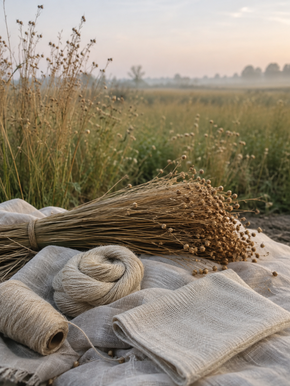 Linen outfit with natural texture