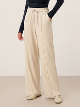 Lyocell-Blend Sculpted Pin-Tuck Drawstring Straight Trousers TAMSIN by LINTICO for women