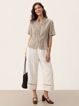 Lyocell Textured Stand Collar Shirt Jacket PHILIPPA by LINTICO for women