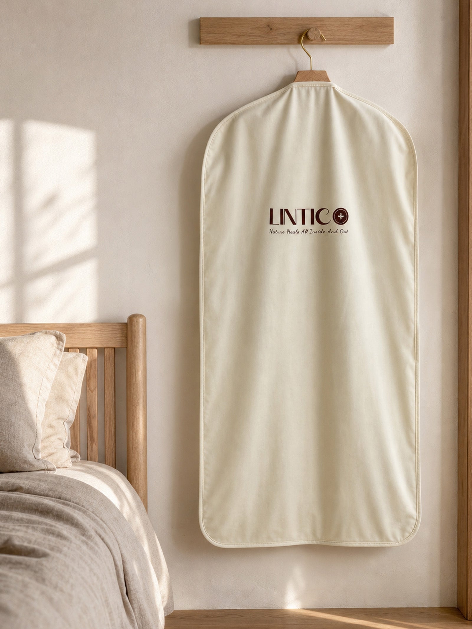 Natural Cotton Hanging Garment Dust Cover by LINTICO