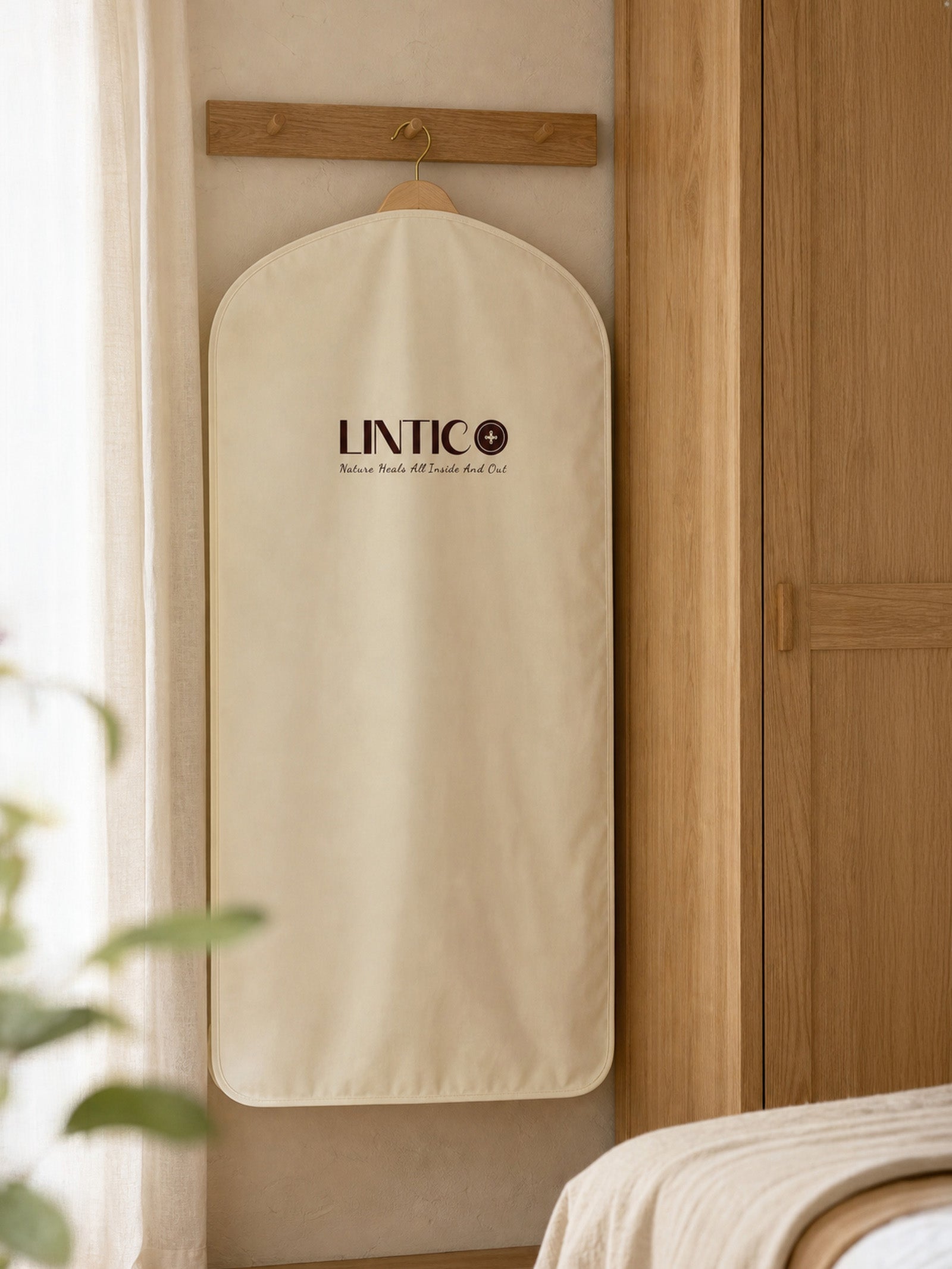 Natural Cotton Hanging Garment Dust Cover by LINTICO