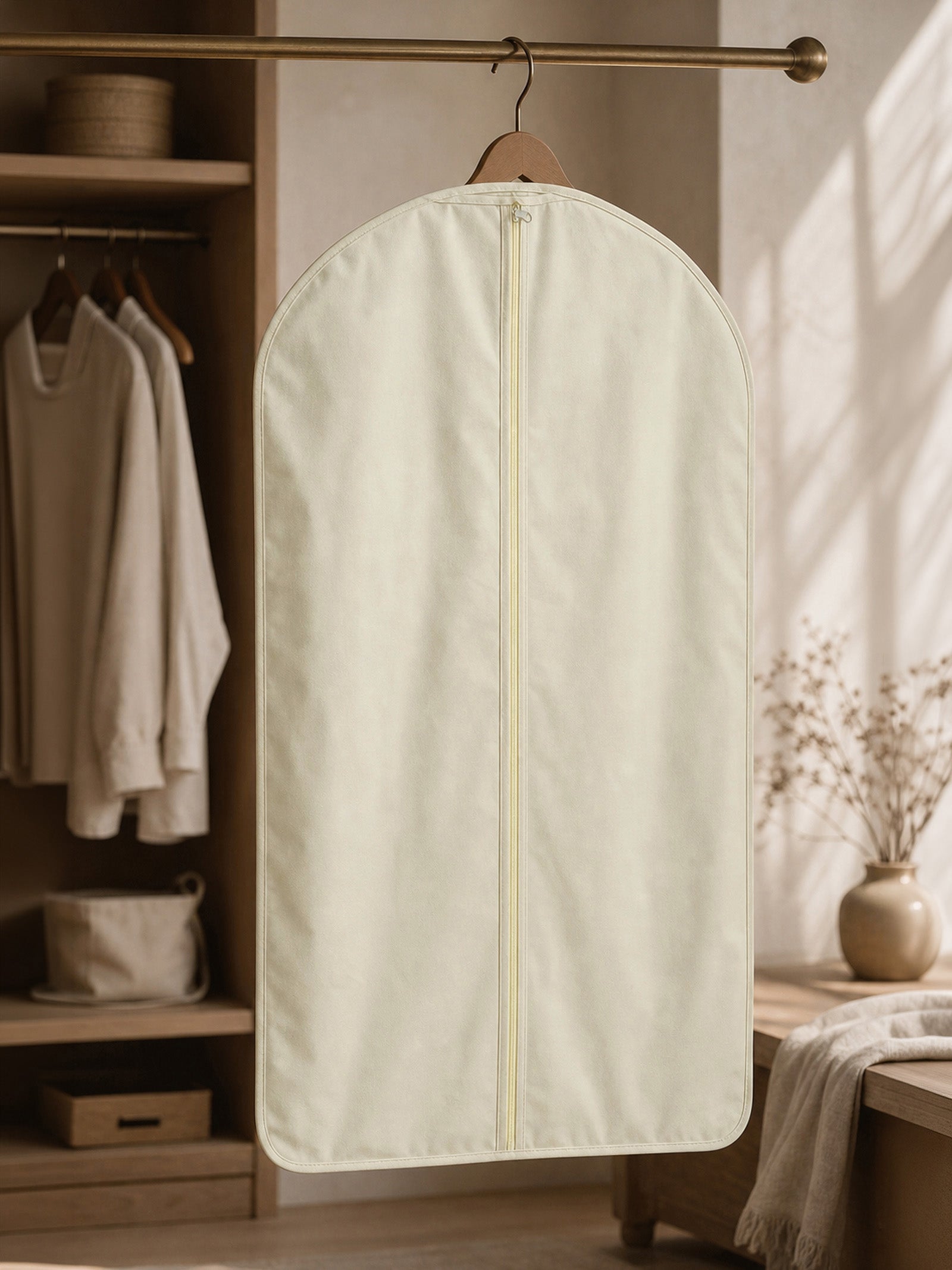 Natural Cotton Hanging Garment Dust Cover by LINTICO