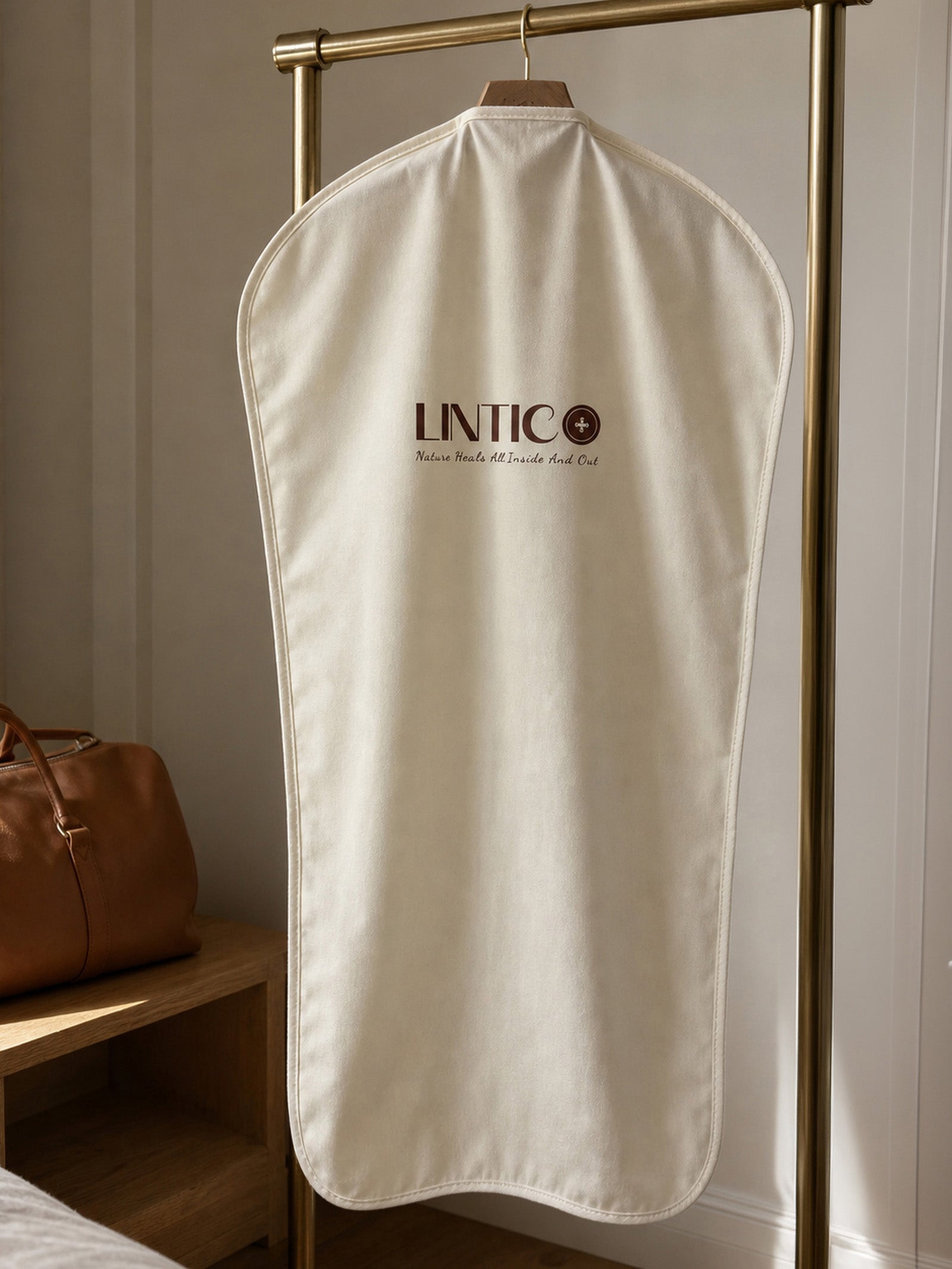 Natural Cotton Hanging Garment Dust Cover by LINTICO