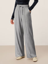 Lyocell-Blend Sculpted Pin-Tuck Drawstring Straight Trousers TAMSIN by LINTICO for women